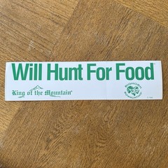 VTG 1996 King of the Mountain “Will Hunt For Food” Bow Hunting Sticker USA
