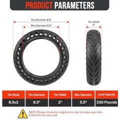 8.5×2 Electric Scooter Solid Tires,2 Pack 8.5 Inch Scooter Tire 50/75-6.1