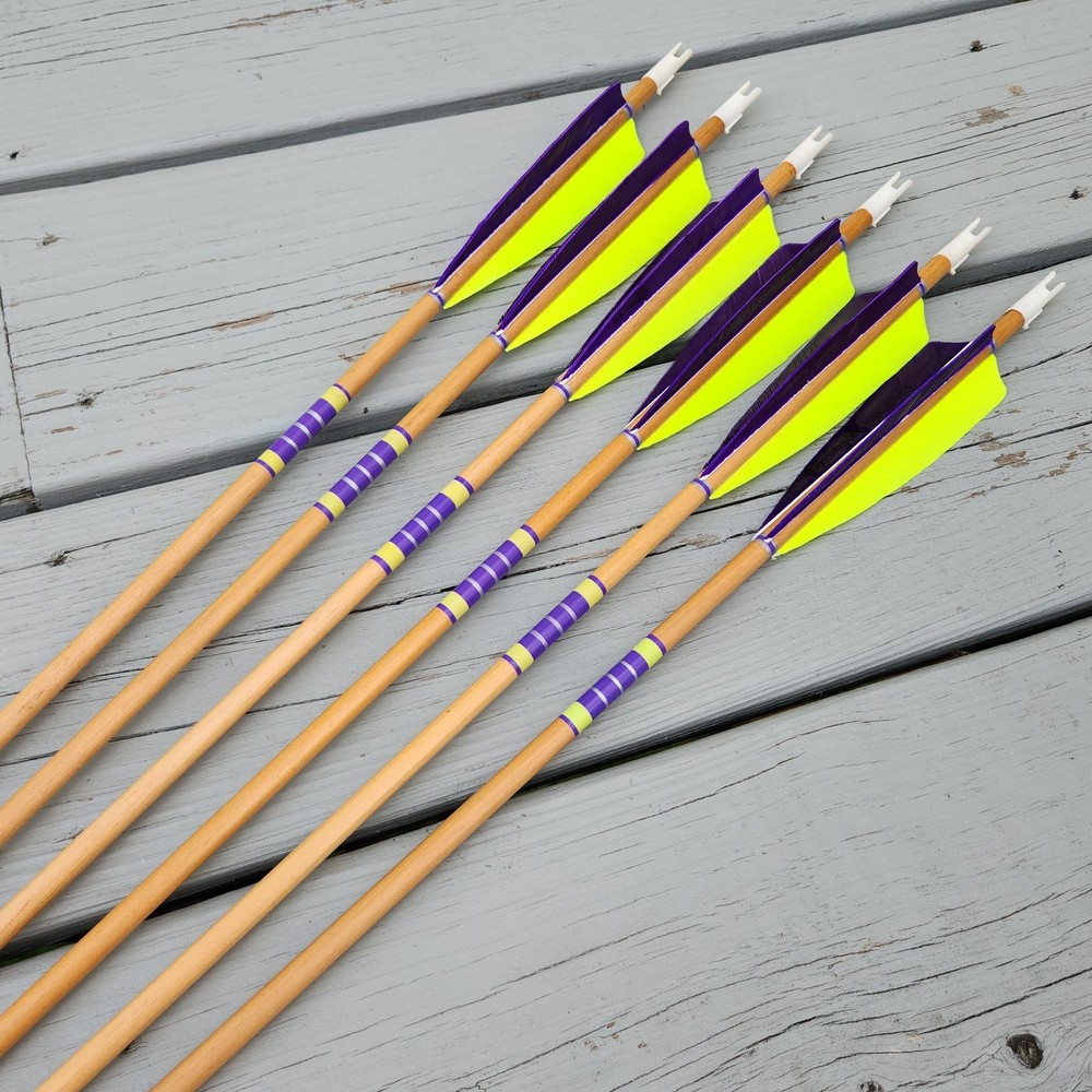 Half Dz 11/32 Cedar Arrows 31″ RW Fletch 5″ 30-40# With 125gn Field Points