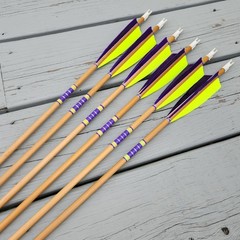 Half Dz 11/32 Cedar Arrows 31″ RW Fletch 5″ 30-40# With 125gn Field Points