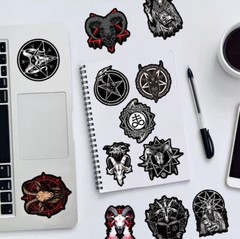 Mix 10/50 PCs Devil Satan dark Gothic-style Luggage Notebook Laptop Car Stickers