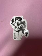 black and white waifu lewd stickers #11