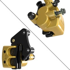 WEIYINGSI Front Hydraulic Disc Brake Caliper for 90 110 125cc Dirt 44mm, Gold