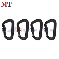 4 Pack Heavy Duty Aviation 12 KN D-Shaped Locking Carabiners Clip Aluminum