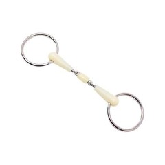 Happy Mouth Double Jointed Loose Ring Snaffle Bit – Color:None Size:5″