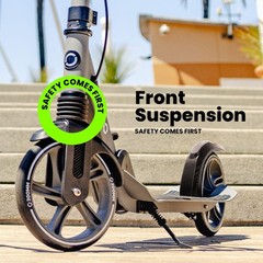 Aero Big Wheels Kick Scooter for Kids 6+, Teens & Adults | Light Up Wheels, H