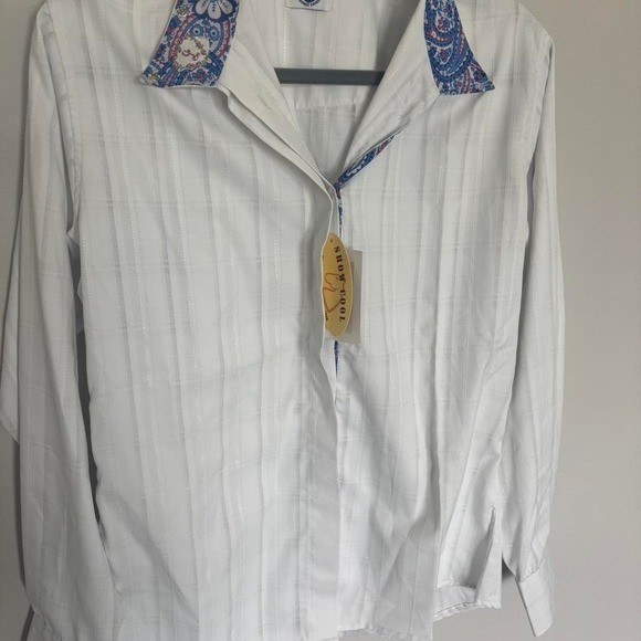 NWT Devon Aire «Show Cool» Equestrian Shirt – Size 38 – Paisley Collar