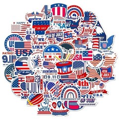 30Pcs Random Patriotic 4th of July American Independence Memorial Day Sticker