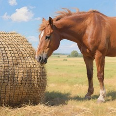 Round Bale Hay Net 4x4ft Large Round Bale Hay Nets for Horses Heavy Duty Slow…