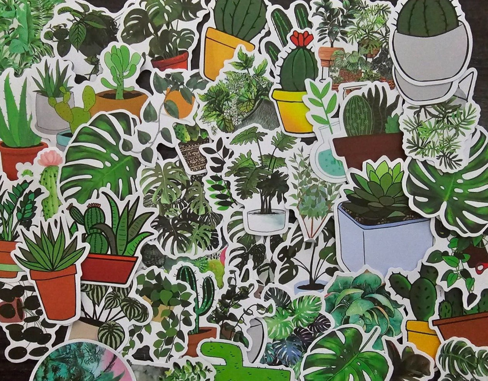 50 Pack of Cool Plant Stickers for Laptop/Water Bottle/Phone Case/Tablet/iPad