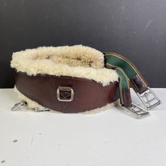 RARE Cliff Barnsby Leather Dressage Girth w/ Removable Sheepskin Padding Size 52