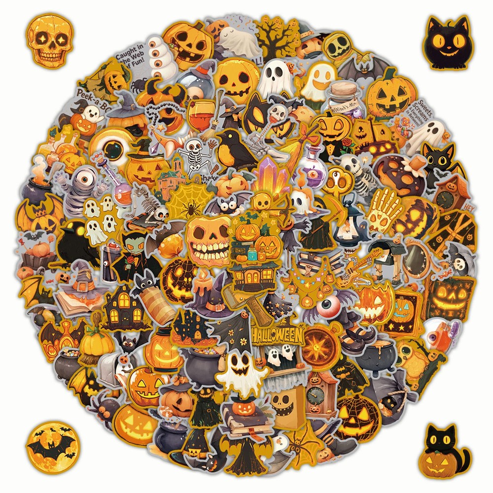 200Pcs Halloween Stickers Decals – Party Favors Supplies Games Toys Gifts Crafts