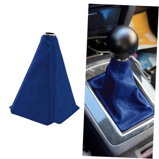 Car Shift Boot Cover, Stick Shift Cover, Suede Leather Manual Dark Blue
