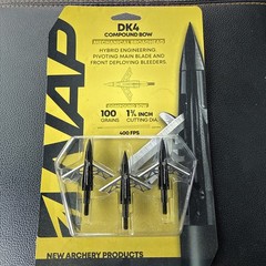 NAP DK 4 BROADHEAD COMPOUND BOW 3pk100 Grain 1.75″Cut WITH 1/3/4″SECOND CUT NIP