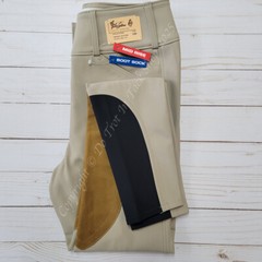 Tailored Sportsman Mid Weight Technical Breeches Clarino Patch Mid Rise – TAN