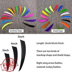 AMEYXGS 5in Orange Turkey Fletching Shield Shape Right Wing