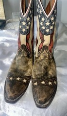 Dan Post Men’s Western Cowboy Boots US Flag Stars & Stripes US Size 10 Vintage
