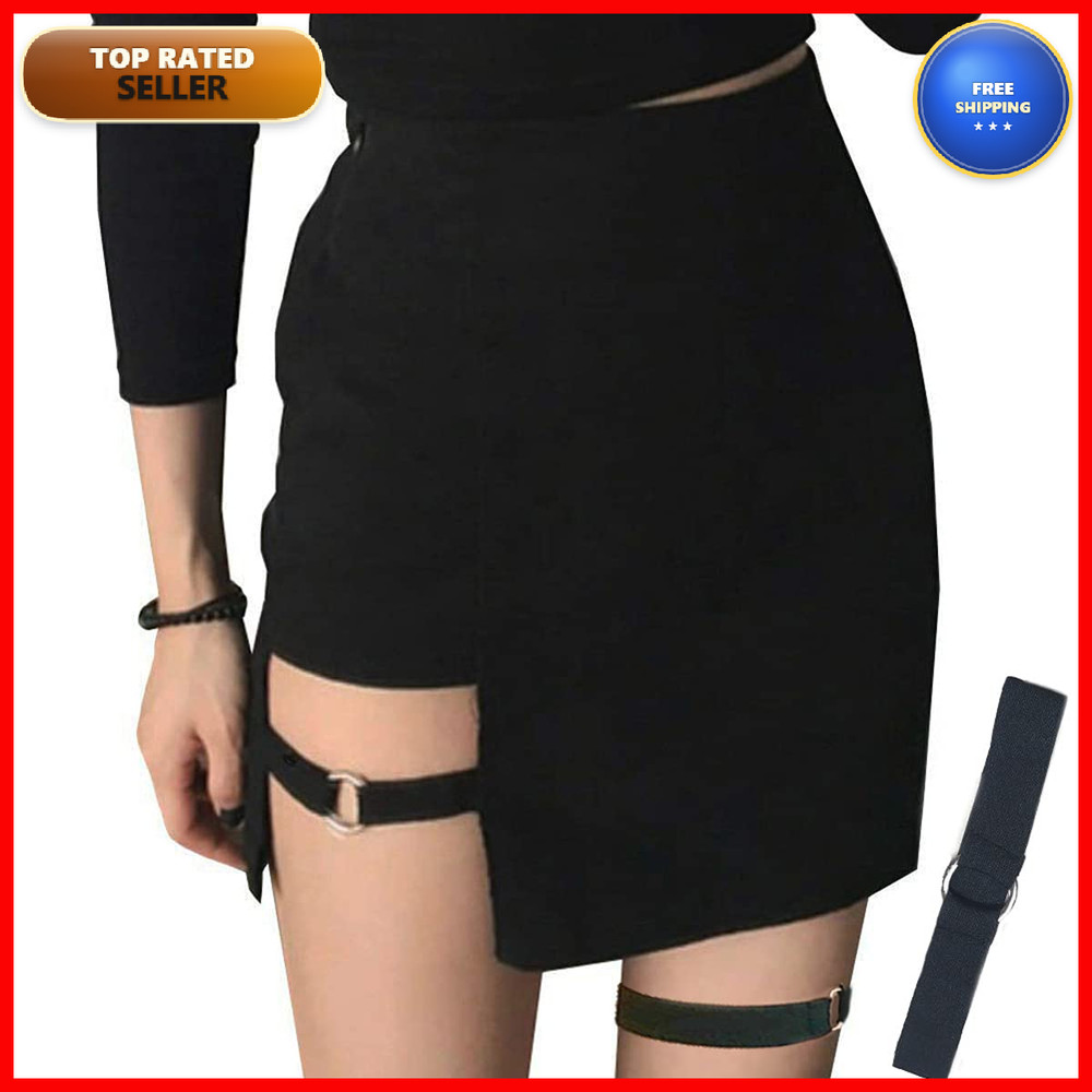 Bsjia Womens Asymmetrical Skirt High Waist Gothic Dance Short Mini Bodycon