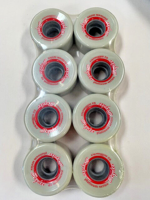 NOS Snyder Platinum roller skate 62mm wheels set of 8 Red print XFirm