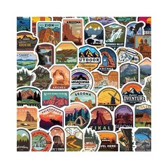 30Pcs Random National Park Outdoor Nature Camping Waterproof Hiking Stickers