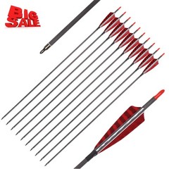 Archery Carbon Arrows 600 Spine with 4” Real Feather Fletching 6/12pcs NEW
