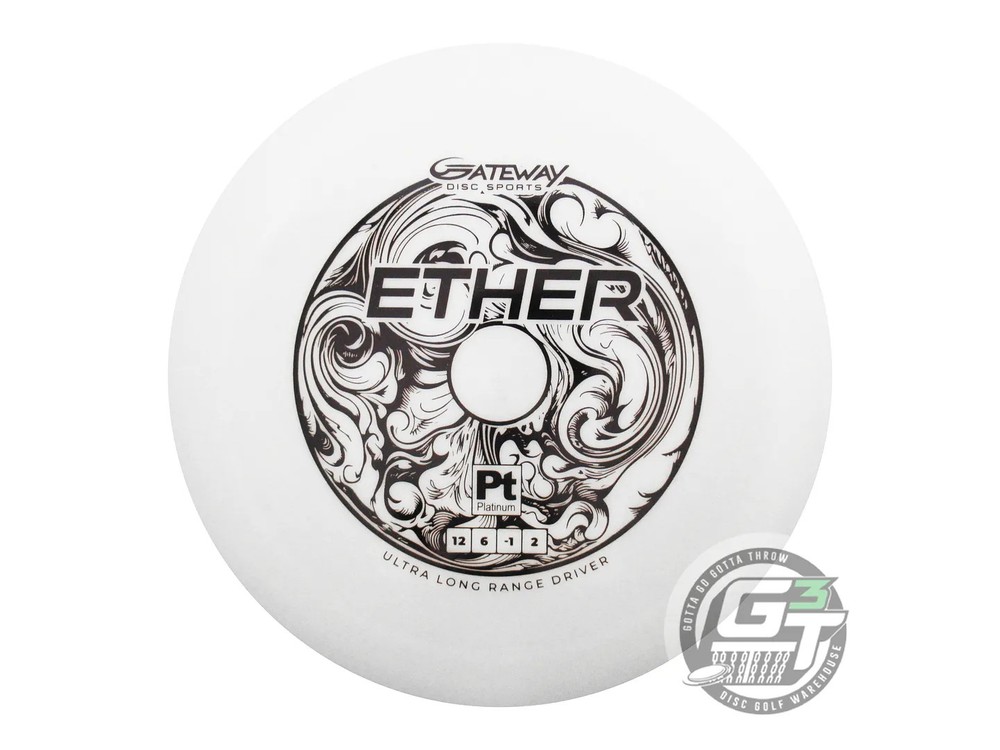 NEW Gateway Platinum Ether 162g White Black Stamp Distance Driver Golf Disc