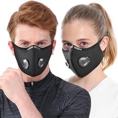 2-Pair Carbon Filter Face Masks with Valves – Reusable for Sports & Outdoors