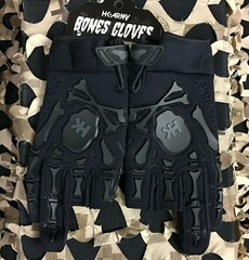 New LARGE HK Army Bones Paintball Gloves – Black/Black