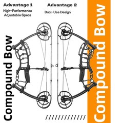 Compound Bow Adjustable 40-65lbs 320fps Hunting Fishing Target Shooting Adults