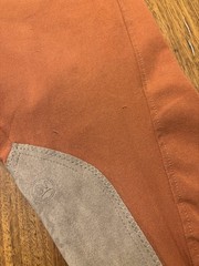 Ovation Rust Breeches with Knee Patches Euro Seat Size 24 Used Very Fair Cond
