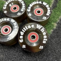 Vintage Cadillac Wheels Red 56mm 78a Set with Bones Reds