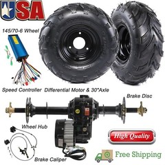 6″ Wheels +30″ Go Kart ATV Rear Axle Kit & 48V 1000W Electric Differential Motor