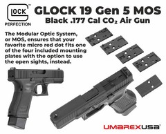 Umarex Glock 19 MOS .177 Cal Air Pistol Blowback + RMR, BBs & CO2 (2255230) Gen5