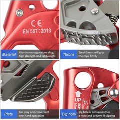 Hand Ascender Aluminum Magnesium Alloy Rock Climbing Handheld Ascender k8is