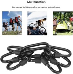 8 Pack 3 Inch Locking Carabiner Clips D Ring Spring Snap Keychain Hook for Leash