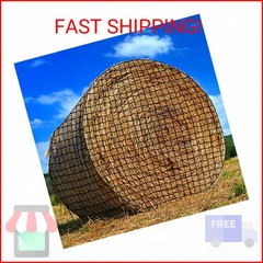 NizHome Large Round Bale Hay Net, Knotless Hay Nets for Horses Slow Feed, Heavy