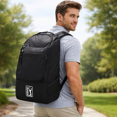 PGA TOUR Golf Disc Backpack Lightweight Sports Travel Bag Black
