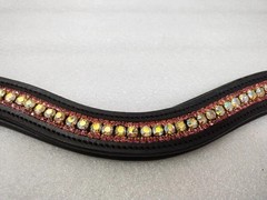 Ridex Designer Multi Crystal Horse Leather Browband For Bridle