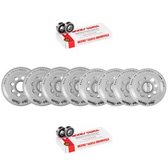 Labeda Wheels 80mm /76mm HILO Set ADDICTION White Inline Hockey Bones Swiss