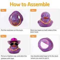 Car Rubber Duck, Dashboard Decorations Colorful Laser Laser Blink Dark Blue