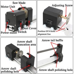 Archery Arrow Shaft Cutter Grinder Cross Section Polishing Electric DIY Tool