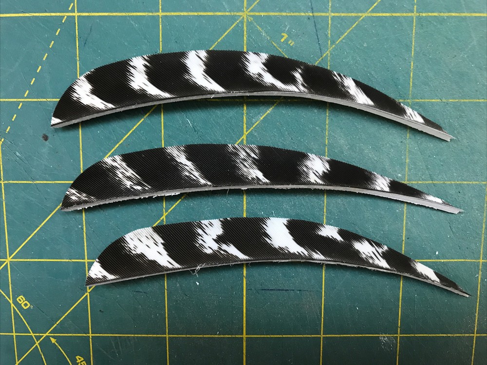5″ Right Wing Parabolic Natural Barred Feather Fletching, 25Pk Archery 🇺🇸