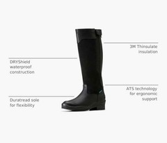 ARIAT Women s 10.5 M Extreme Pro Waterproof Insulated Tall Riding Boot Round To
