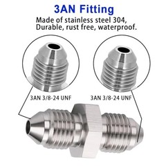 3AN Male to AN3 (3/8-24 UNF) Male Inverted Flare Stainless Steel Brake 1PCS