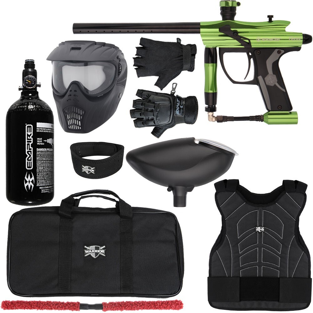Kingman Spyder Fenix Level 1 Protector Paintball Gun Package Kit – S/M – Lime