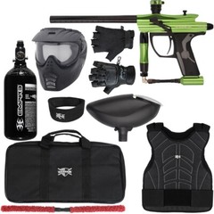 Kingman Spyder Fenix Level 1 Protector Paintball Gun Package Kit – S/M – Lime