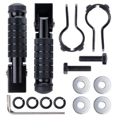 Universal 8mm Foot Pegs 90 Degree Foldable Motorcycle Footpegs CNC Kit Black