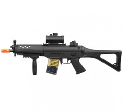 Double Eagle S552 AEG Electric Airsoft Gun w Flashlight Grip Red Dot Sight M82P