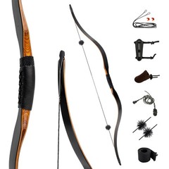 Deerseeker Archery 59″ Longbow Traditional Bow Set Ambidextrous Horsebow Hand…