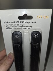 Sig Sauer P320 ASP Air Pistol .177 Cal Pellet 20-Round Magazine x2 – AMPC-177-20